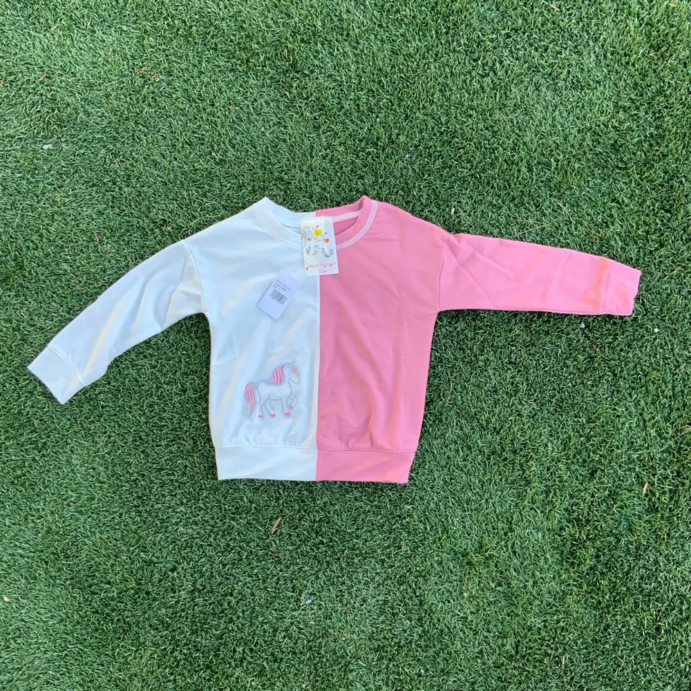 Jenna & Jessie Unicorn Long Sleeve Top Size 5
